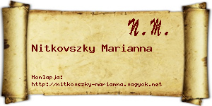 Nitkovszky Marianna névjegykártya